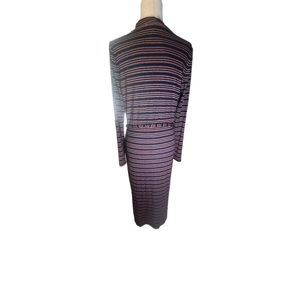 3/$27 Loft Mock Neck Striped Midi Dress in Multicolor, Long Sleeves, Medium - Picture 4 of 11